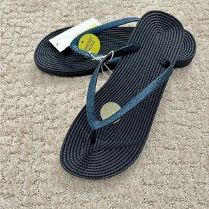 ☀️Light blue sparkly flip flops